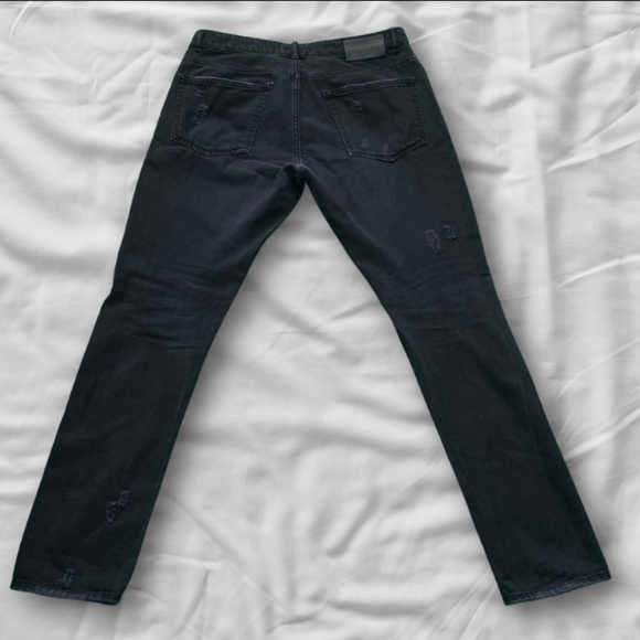 DL1961 Cooper Relaxed Skinny Jeans Black Distressed Men’s 31x32 - Picture 1 of 2
